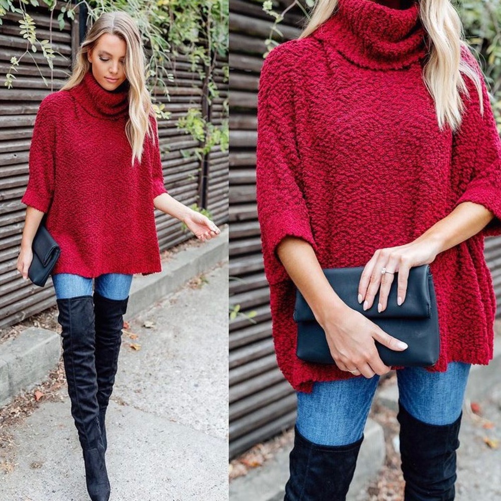 Dottie Couture Textured Turtleneck Sweater